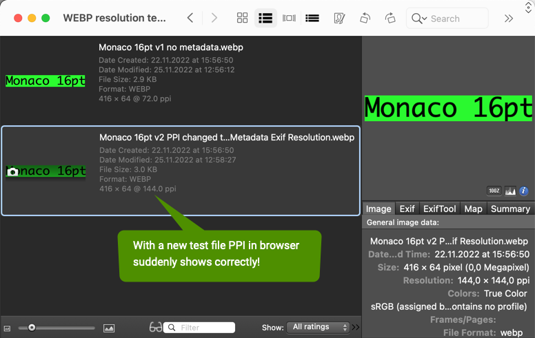 Resolution in EXIF chunk of WEBP files in GC 5674 Test 1 Shown right for fresh files.png