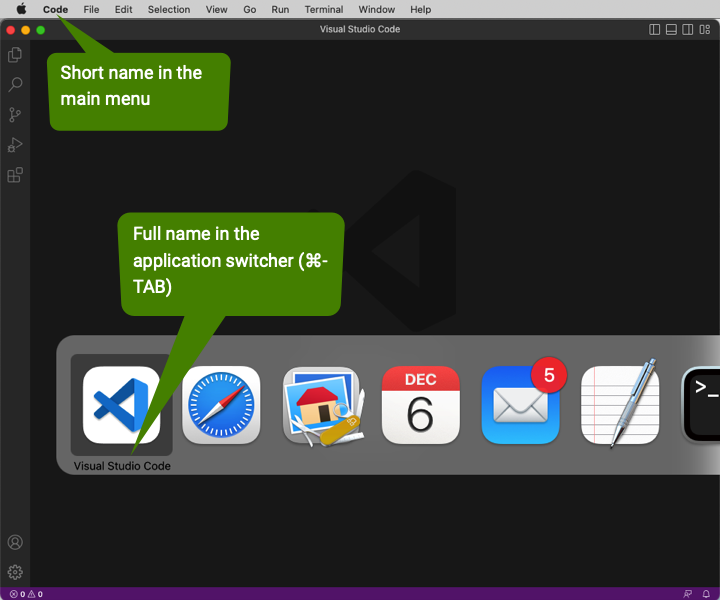 macOS app name - Full name in app switcher but short name in main menu - Is possible.png