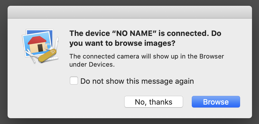 Put SD card in and get the normal GC pop up dialog.