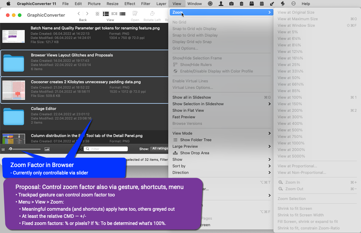 GraphicConverter - Control zoom factor in Browser also via gesture + shortcuts + menu.png