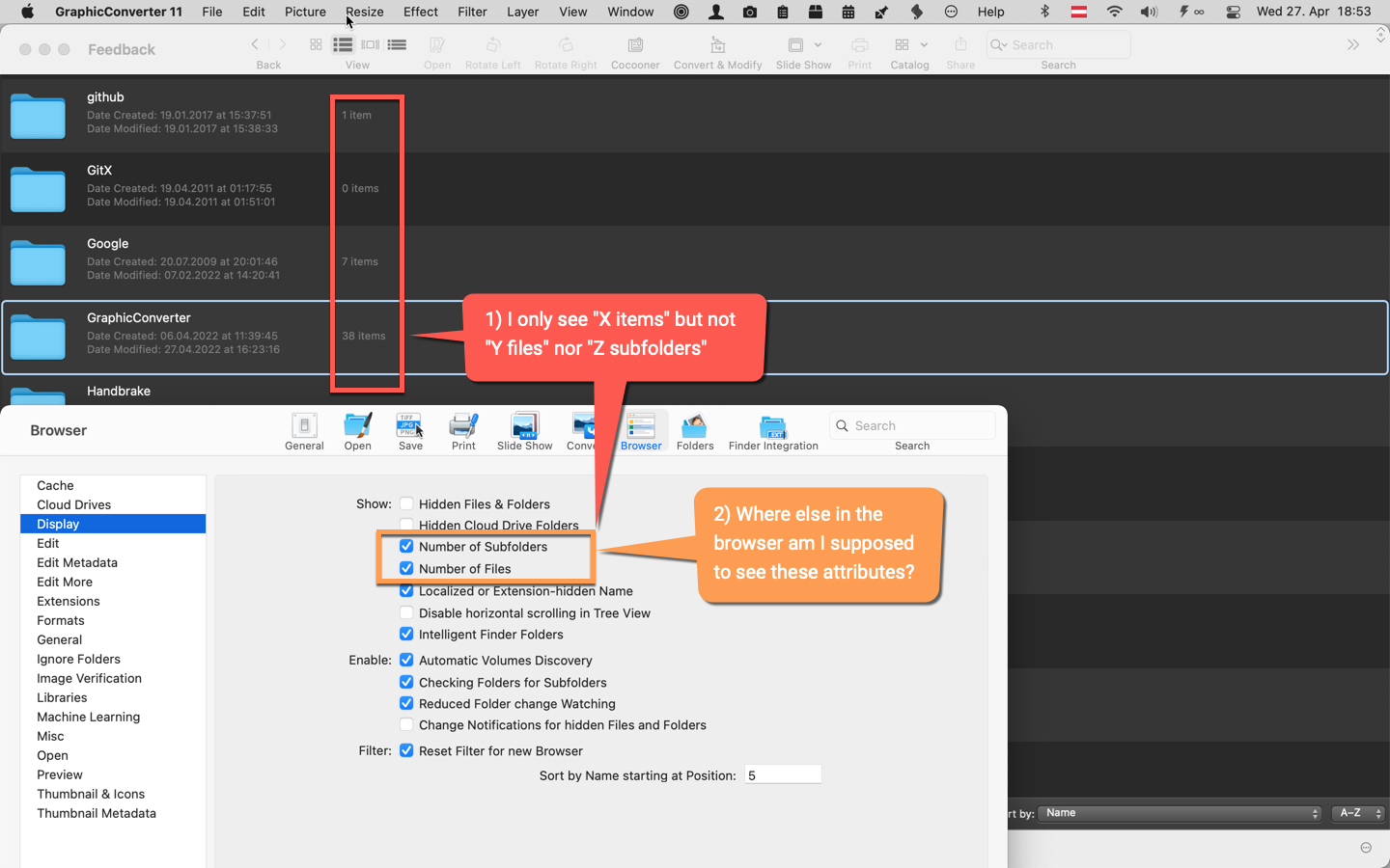 GraphicConverter Browser Display Show Number of Subfolders and Files CHECKED but not shown where expected.png