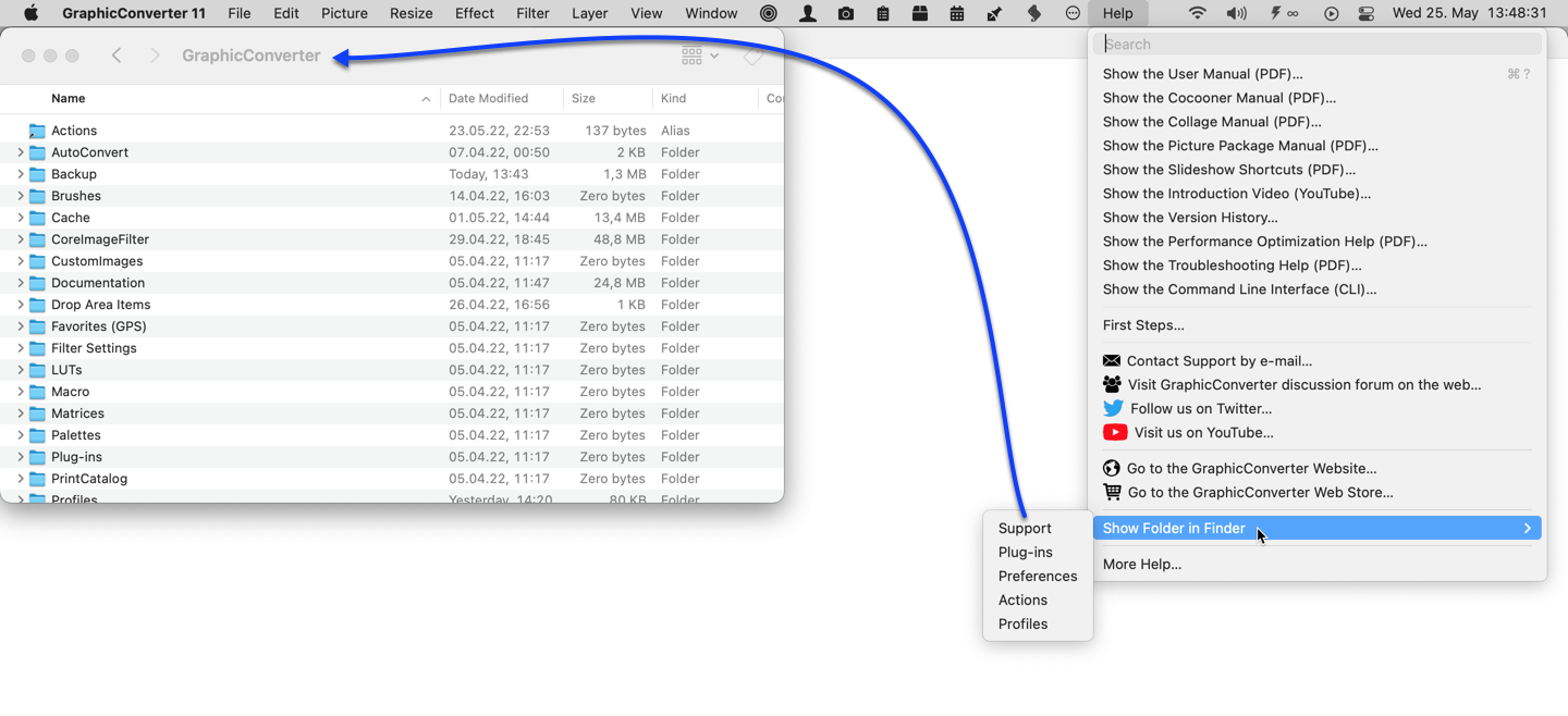 GC - Menu - Help - Show folder in Finder.png